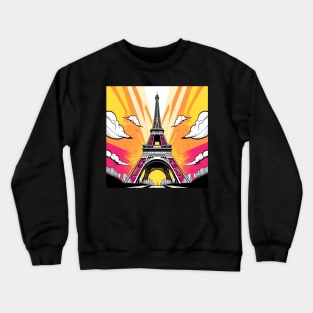 Eiffel Tower Sunset Light Crewneck Sweatshirt